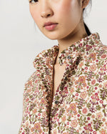 Load image into Gallery viewer, Nicky Popover Shirtdress in Ivory/Olive Marlow Liberty Fabric Cotton/Wool Twill
