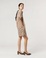 Load image into Gallery viewer, Nicky Popover Shirtdress in Ivory/Olive Marlow Liberty Fabric Cotton/Wool Twill
