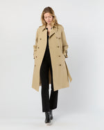 Load image into Gallery viewer, Martine Trench Coat in Khaki Compact Cotton
