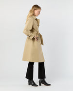 Load image into Gallery viewer, Martine Trench Coat in Khaki Compact Cotton
