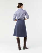 Load image into Gallery viewer, Preston Skirt in Eggplant Herringbone Harris Tweed
