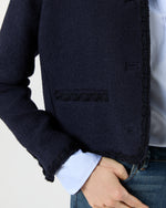 Load image into Gallery viewer, Megan Cardigan Jacket in Navy Bouclé Tweed
