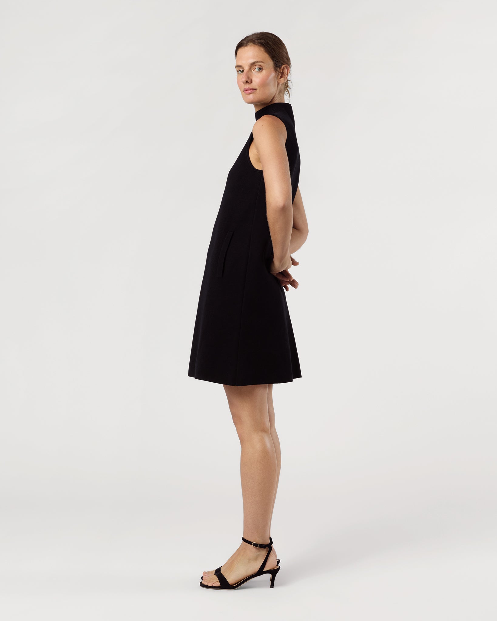 Rebel Dress in Black Cotton/Silk