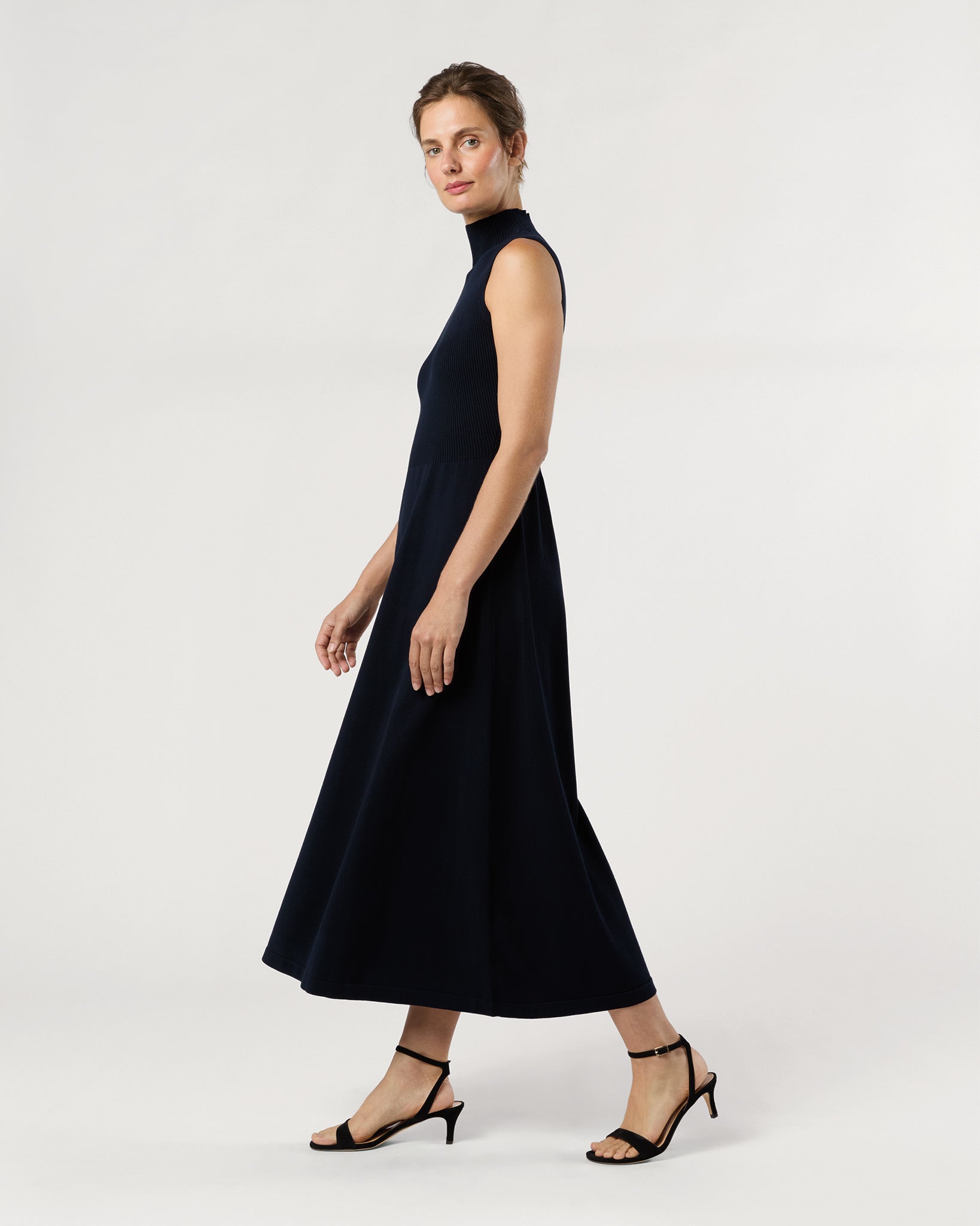 Charlotte Dress in Navy Ice Cotton