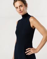 Load image into Gallery viewer, Charlotte Dress in Navy Ice Cotton

