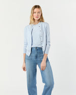 Load image into Gallery viewer, Rosie Cardigan in Heather Sky Cotton/Silk Yarn
