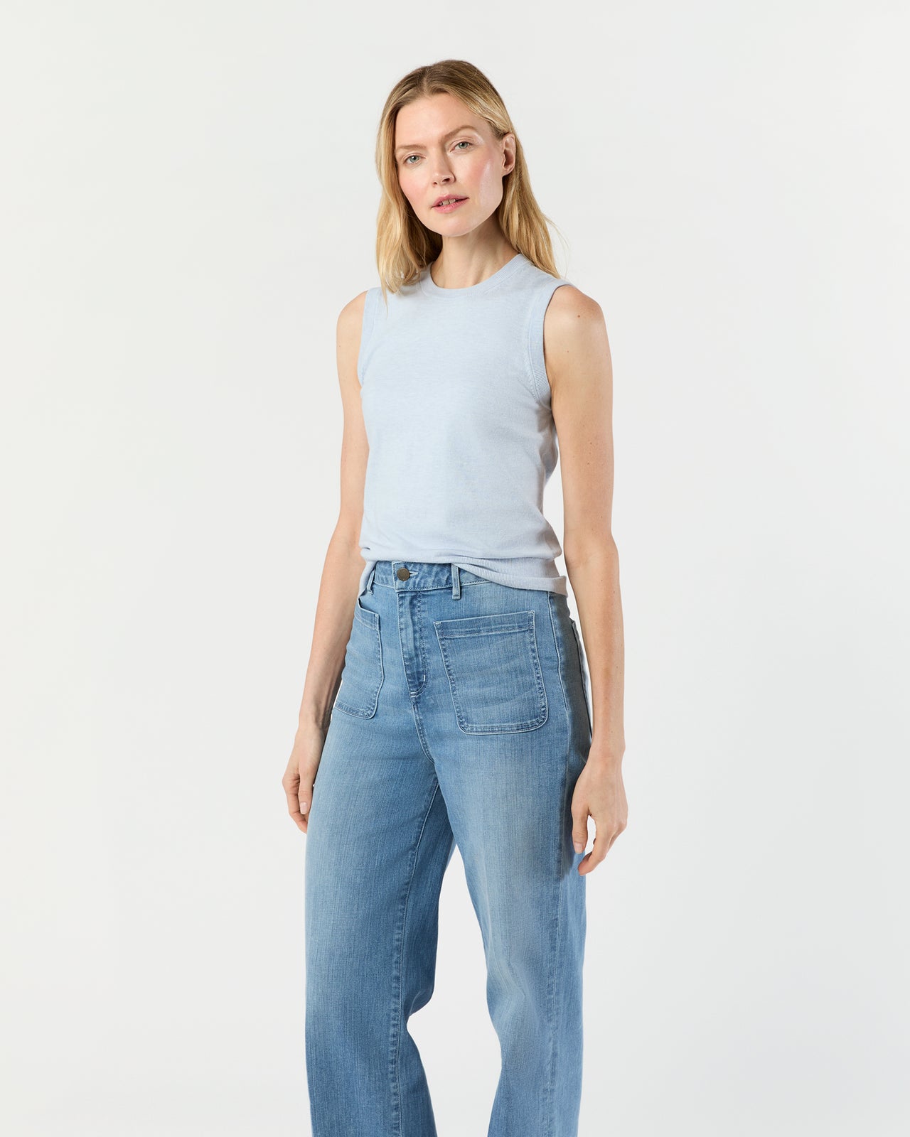 Rosie Shell in Heather Sky Cotton/Silk