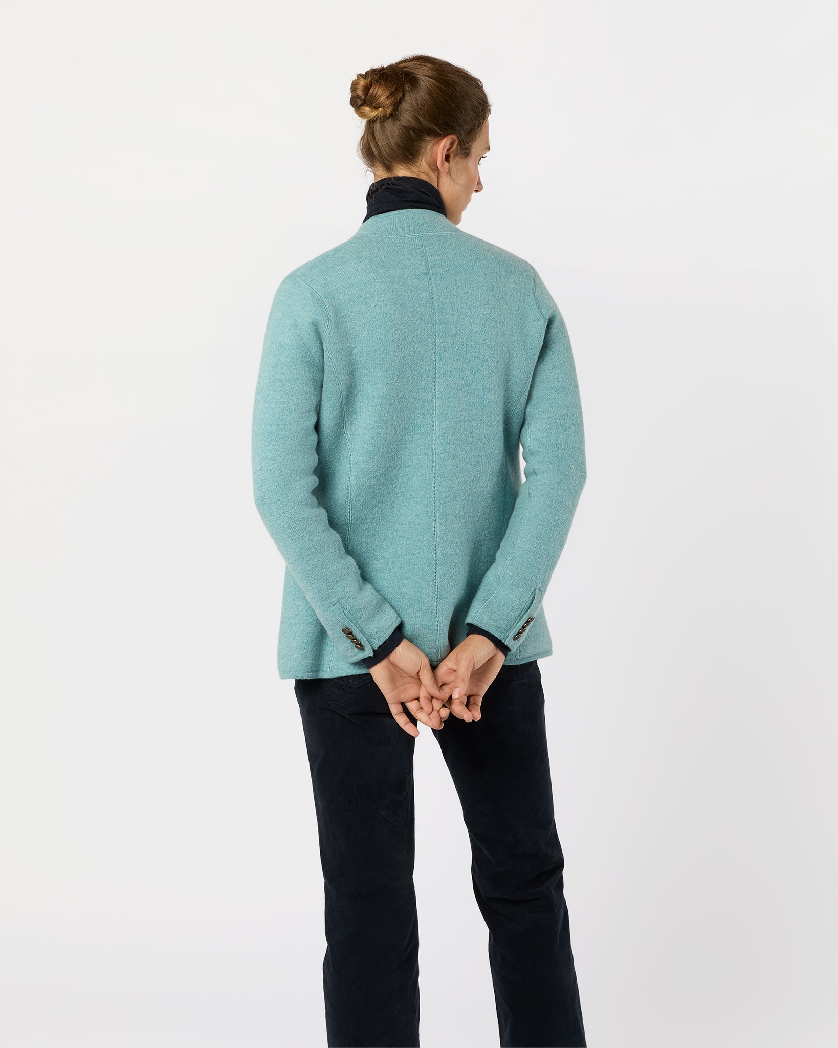 Tyrolean Jacket in Misty Blue Boiled Wool