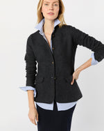 Load image into Gallery viewer, Tyrolean Jacket in Heather Charcoal Boiled Wool
