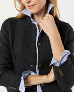 Load image into Gallery viewer, Tyrolean Jacket in Heather Charcoal Boiled Wool
