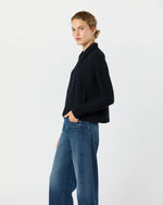 Load image into Gallery viewer, Victorine Sweater in Navy Extra Fine Merino Wool
