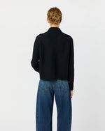 Load image into Gallery viewer, Victorine Sweater in Navy Extra Fine Merino Wool
