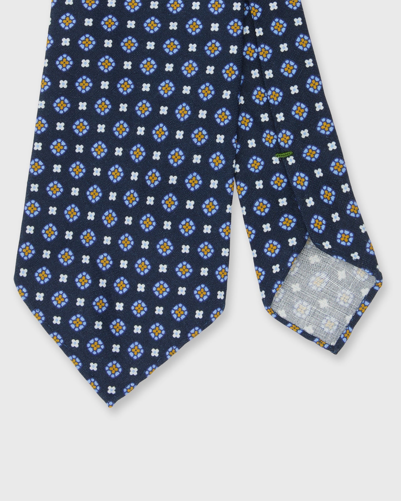 Silk Print Tie in Airforce/Sky/Gold Foulard