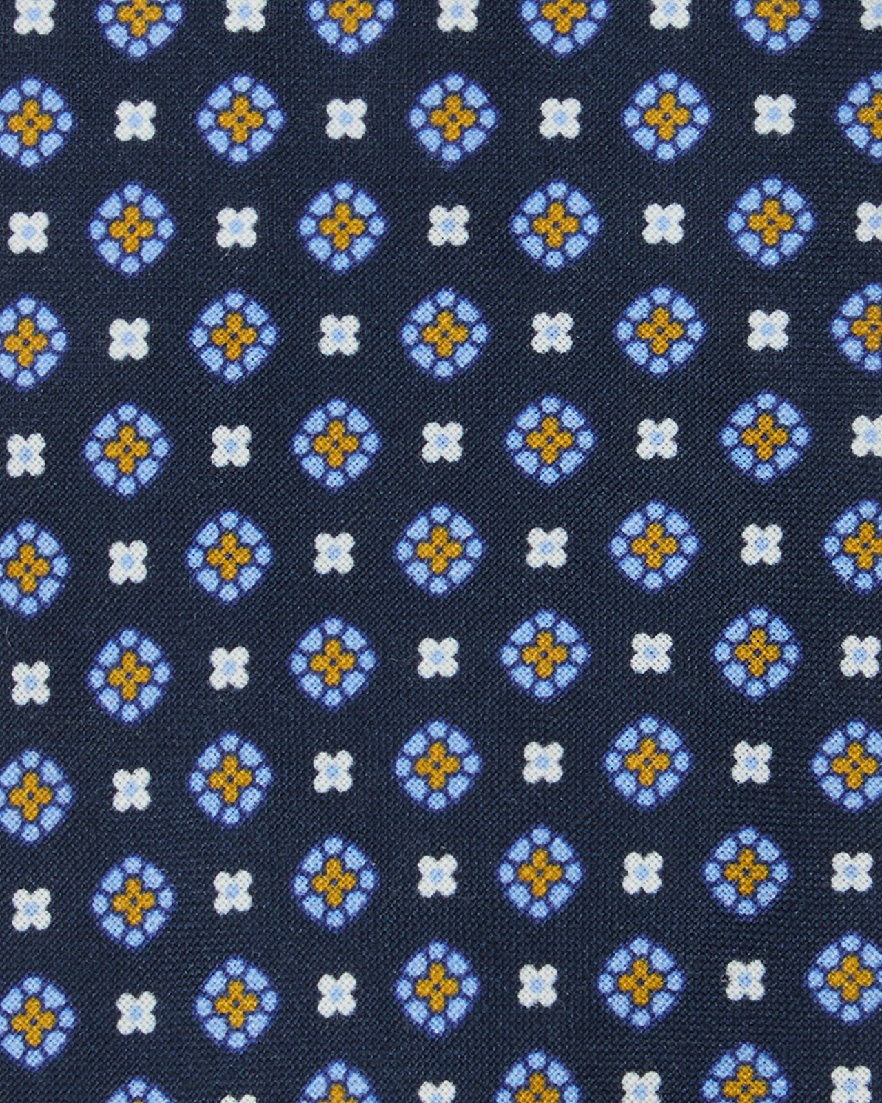 Silk Print Tie in Airforce/Sky/Gold Foulard