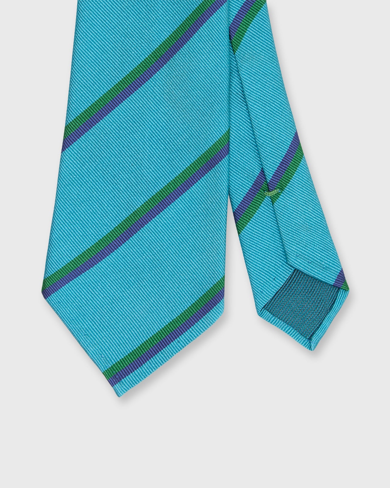 Silk Woven Tie in Ocean/Green/Blue Stripe