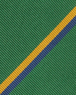 Load image into Gallery viewer, Silk Woven Tie in Green/Yellow/Navy Stripe
