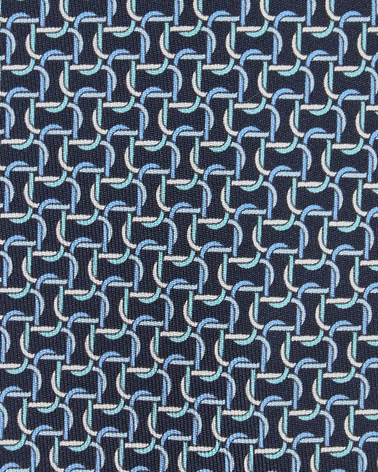 Silk Print Tie in Blue/Sky/Green Links