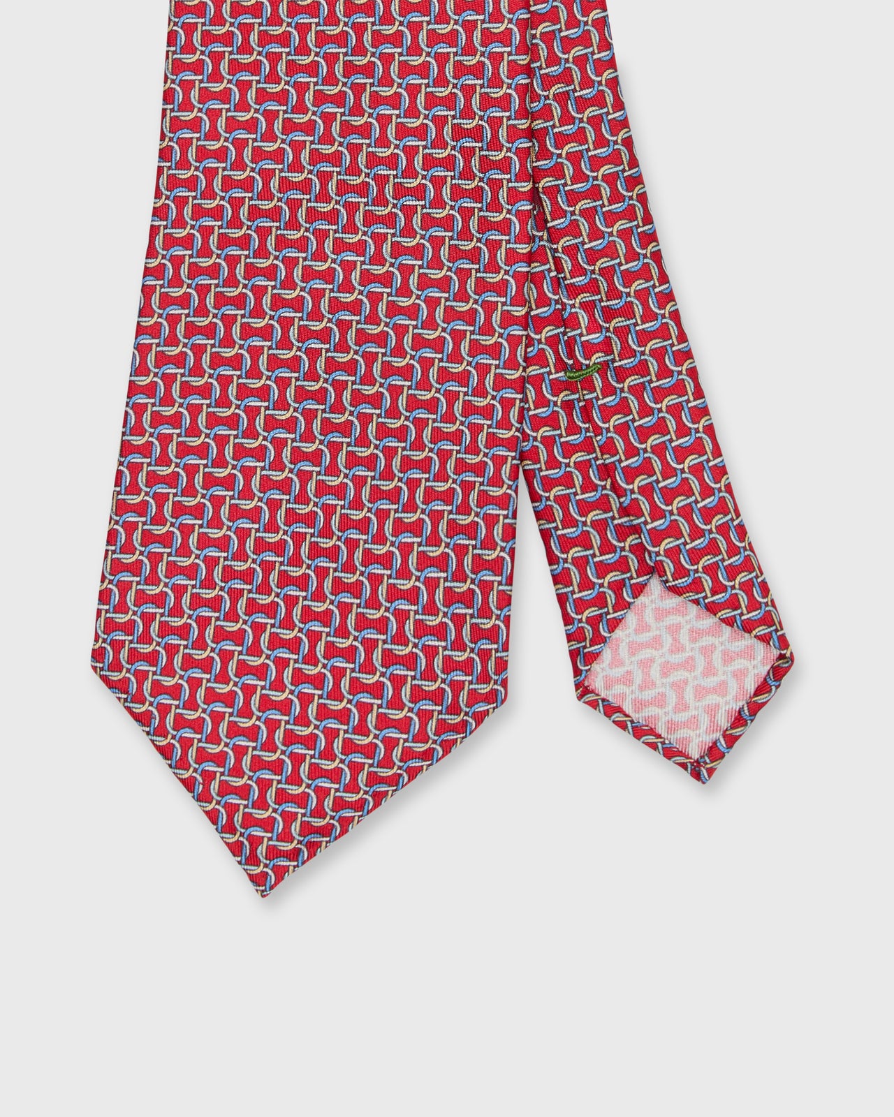 Silk Print Tie in Salmon/Sky/Lilac Links