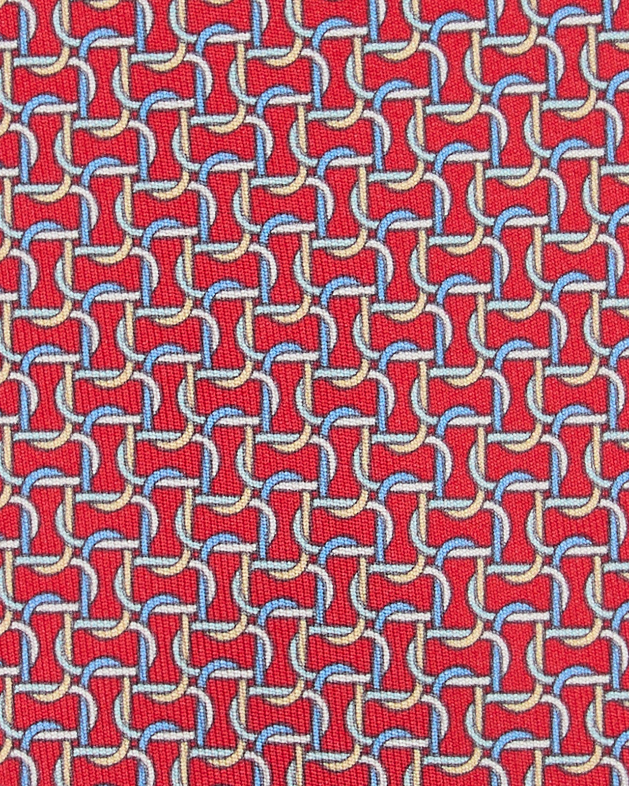 Silk Print Tie in Salmon/Sky/Lilac Links