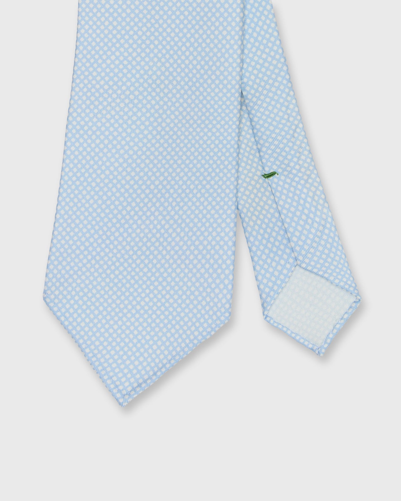 Silk Print Tie in Sky/Bone Check