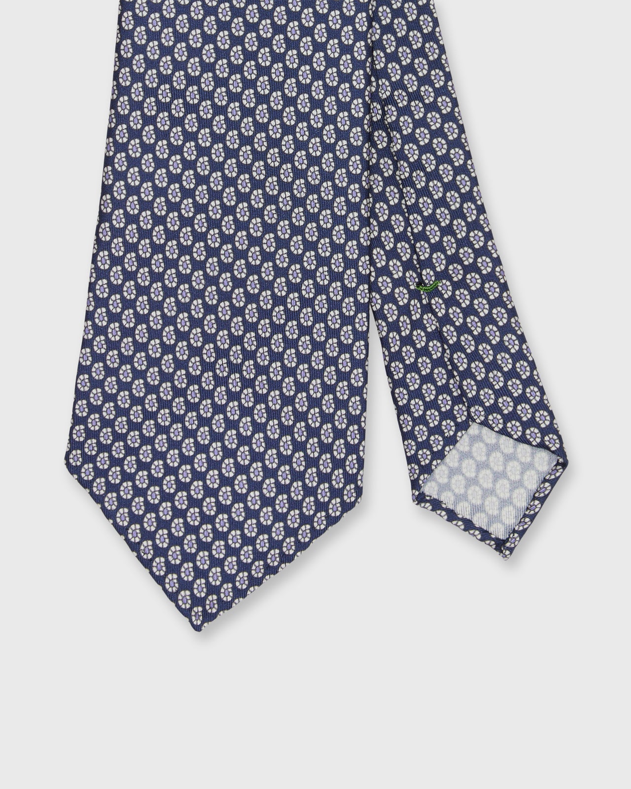 Silk Print Tie in Navy/Bone/Sky Paisley