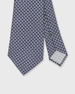 Load image into Gallery viewer, Silk Print Tie in Navy/Bone/Sky Paisley
