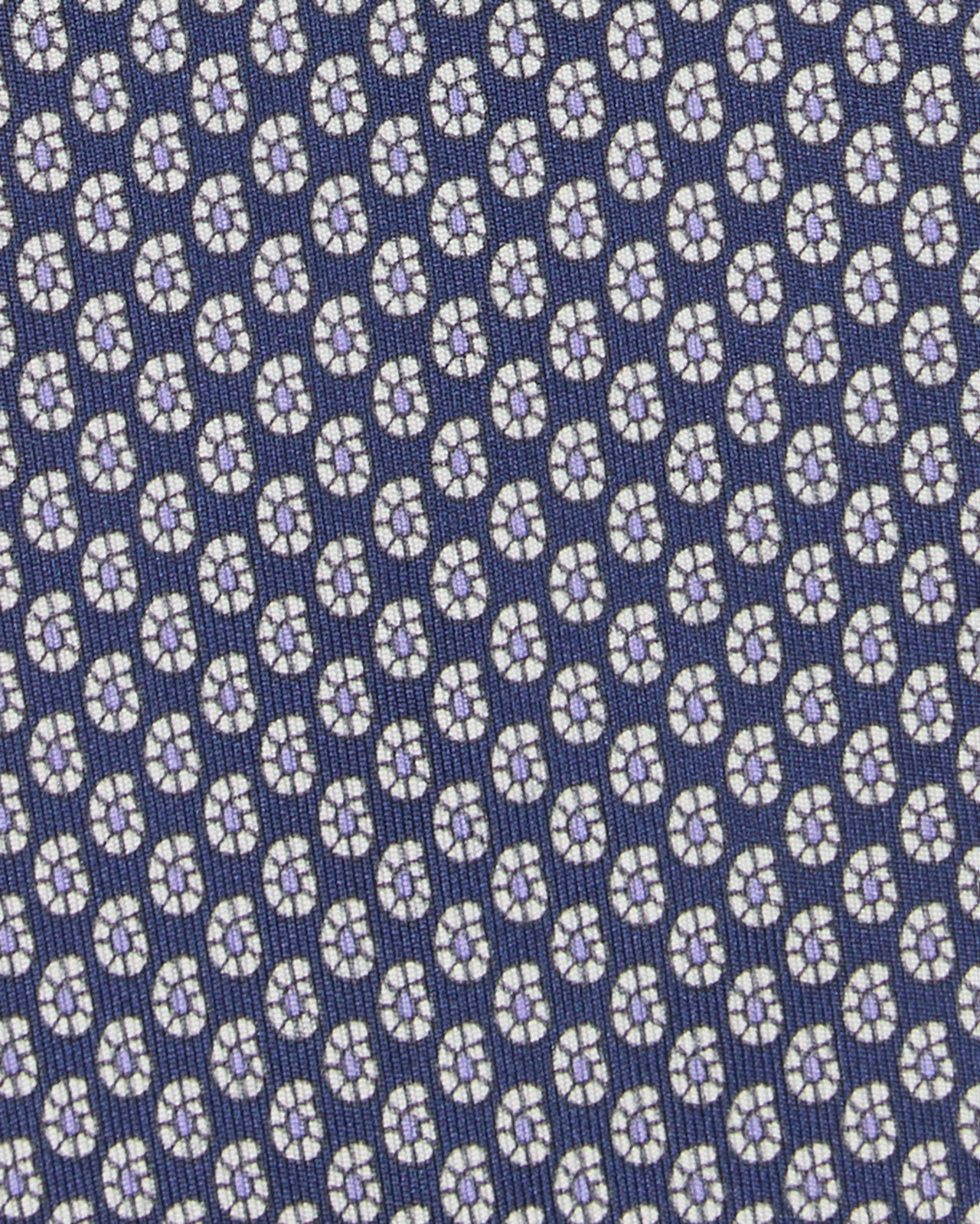 Silk Print Tie in Navy/Bone/Sky Paisley