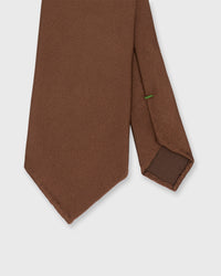 Silk Woven Tie in Brown Twill