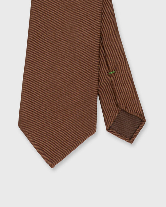 Silk Woven Tie in Brown Twill