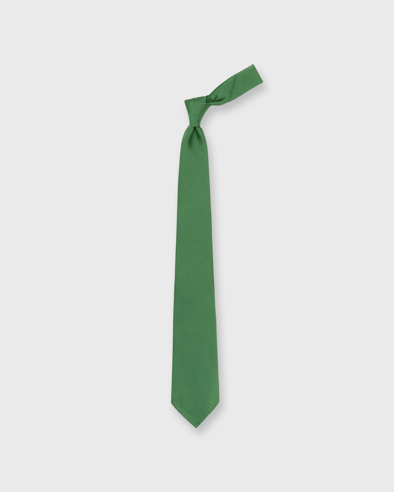 Silk Woven Tie in Green Twill
