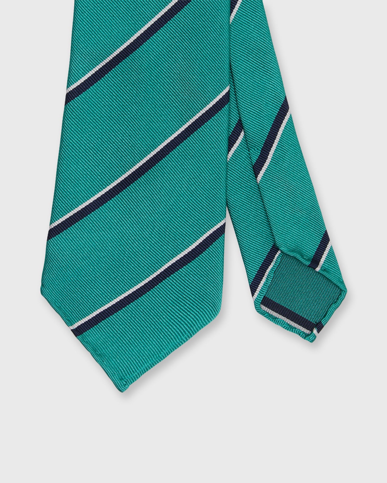 Silk Woven Tie in River/Navy/Bone Stripe