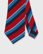 Load image into Gallery viewer, Silk Woven Tie in Red/Marine/Navy Stripe
