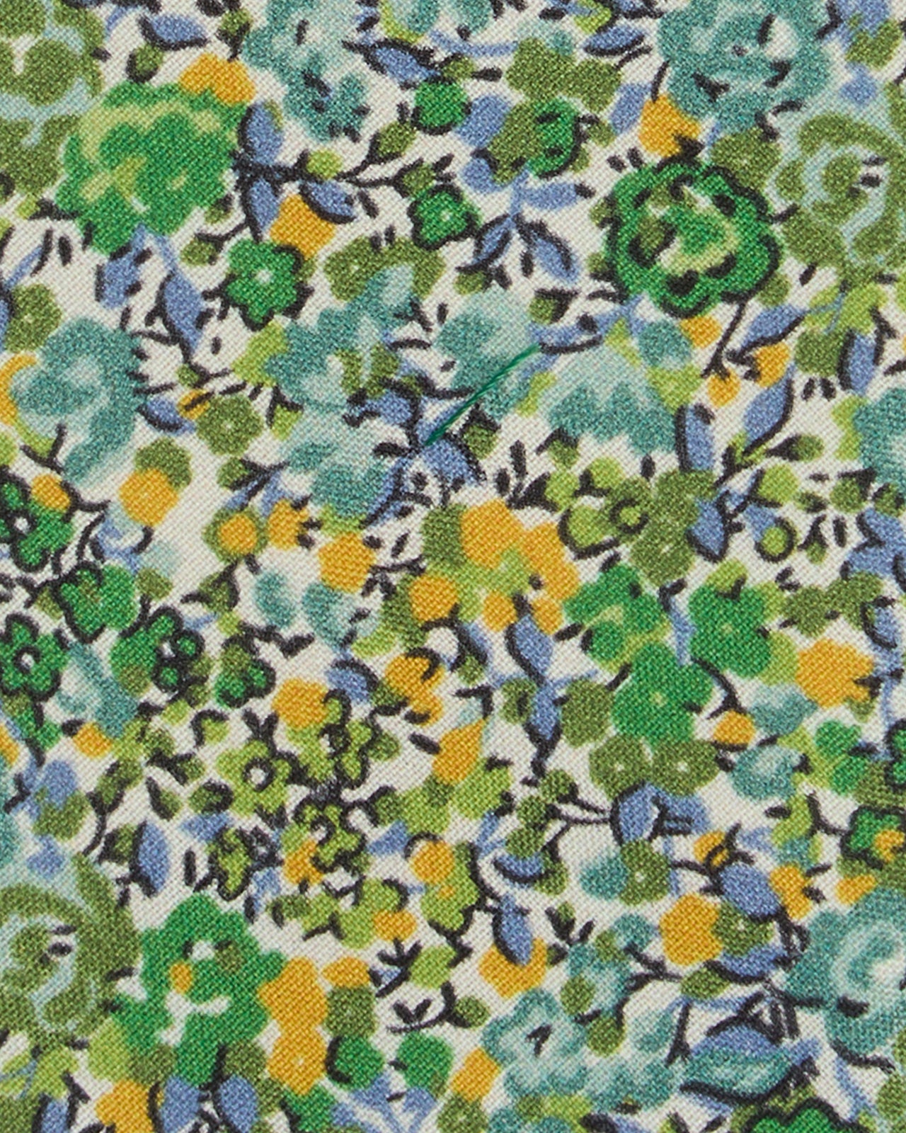 Silk Print Tie in Green Floral