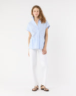 Load image into Gallery viewer, Popover Short-Sleeved Shirt in Light Blue Stripe

