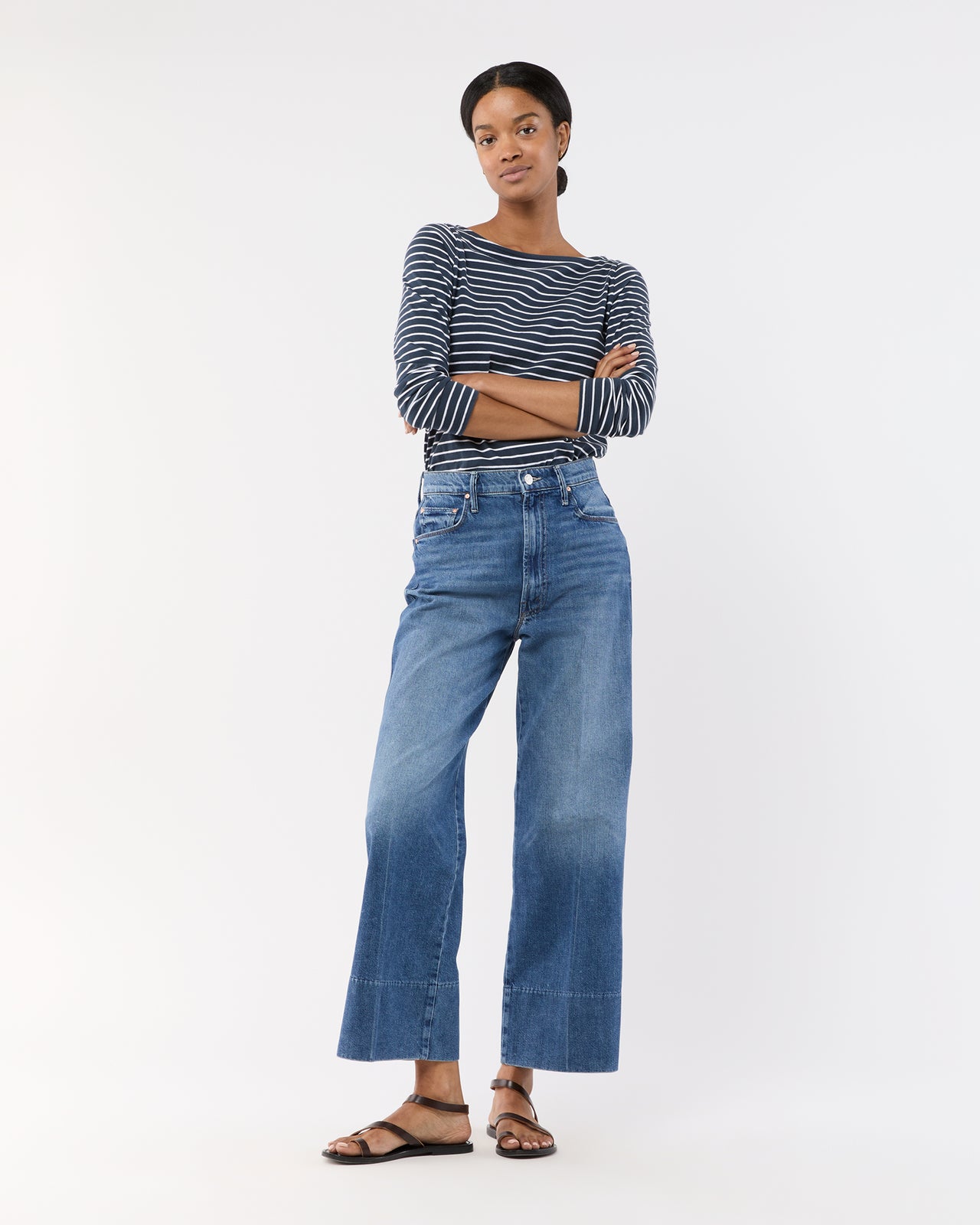 The Maven Wide Hem Ankle Jean in Rags to Riches