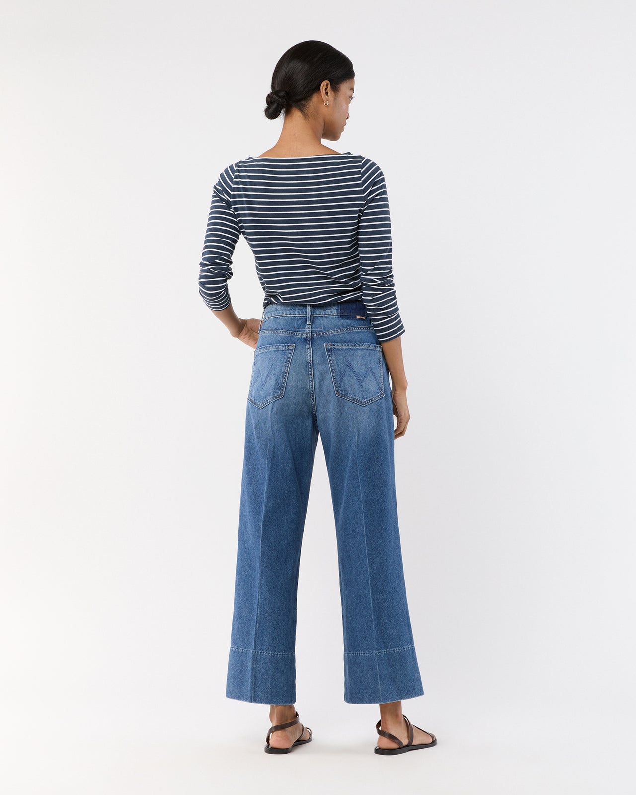 The Maven Wide Hem Ankle Jean in Rags to Riches