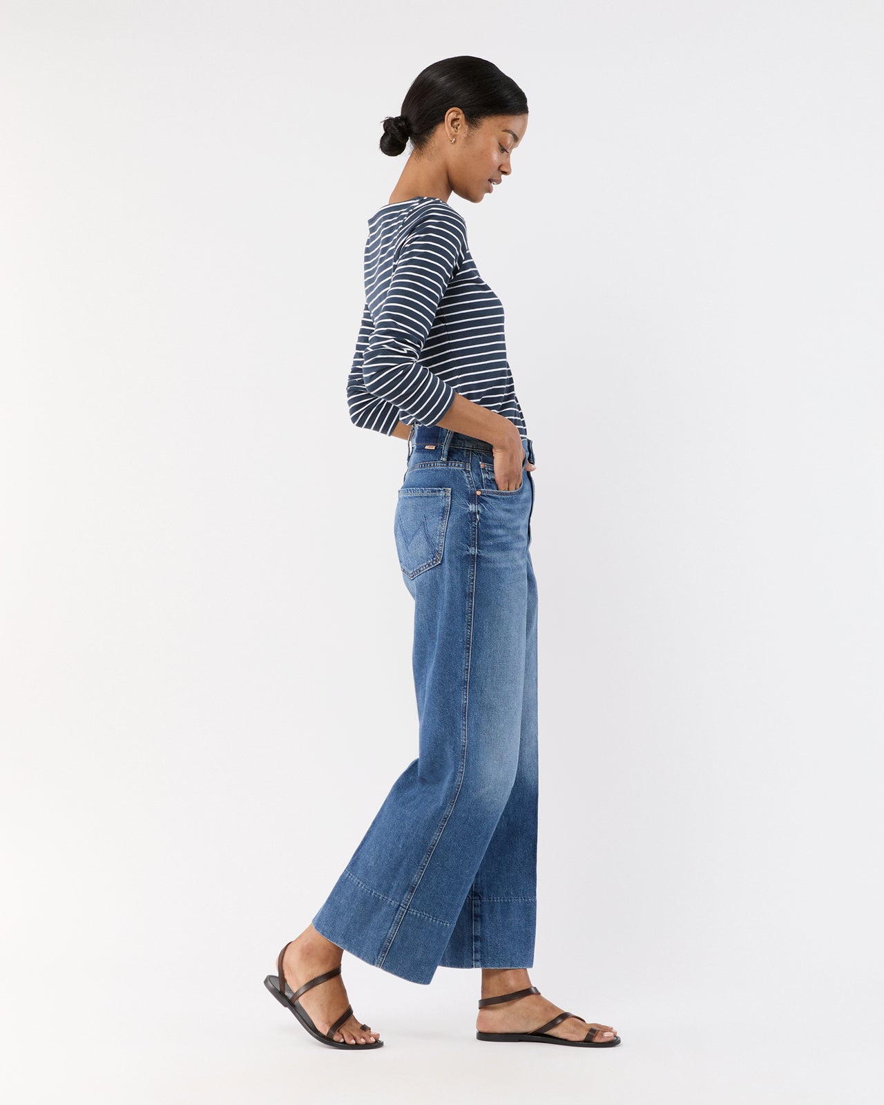 The Maven Wide Hem Ankle Jean in Rags to Riches