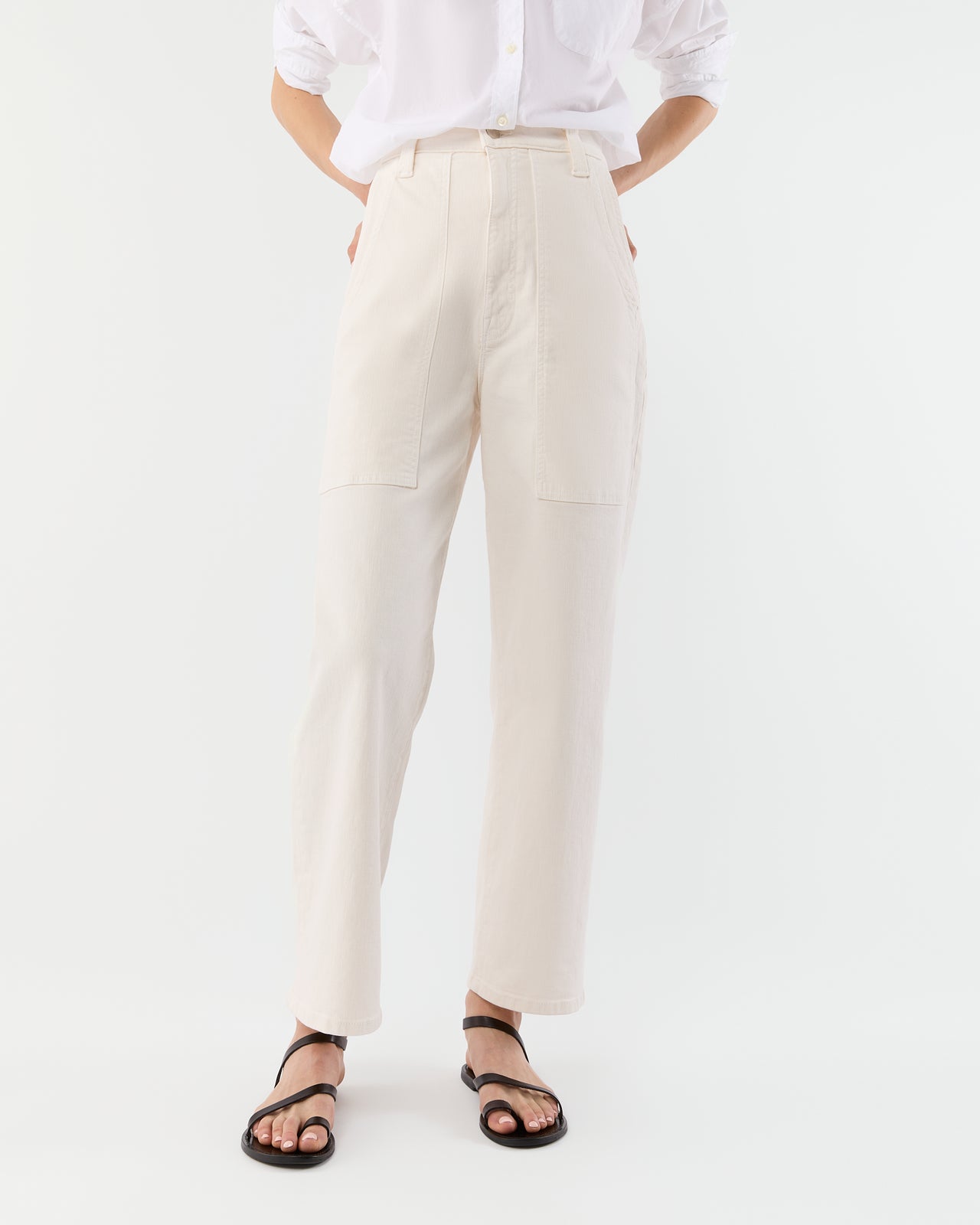 The Quartet Breaker Flood Jean in Cream Puffs