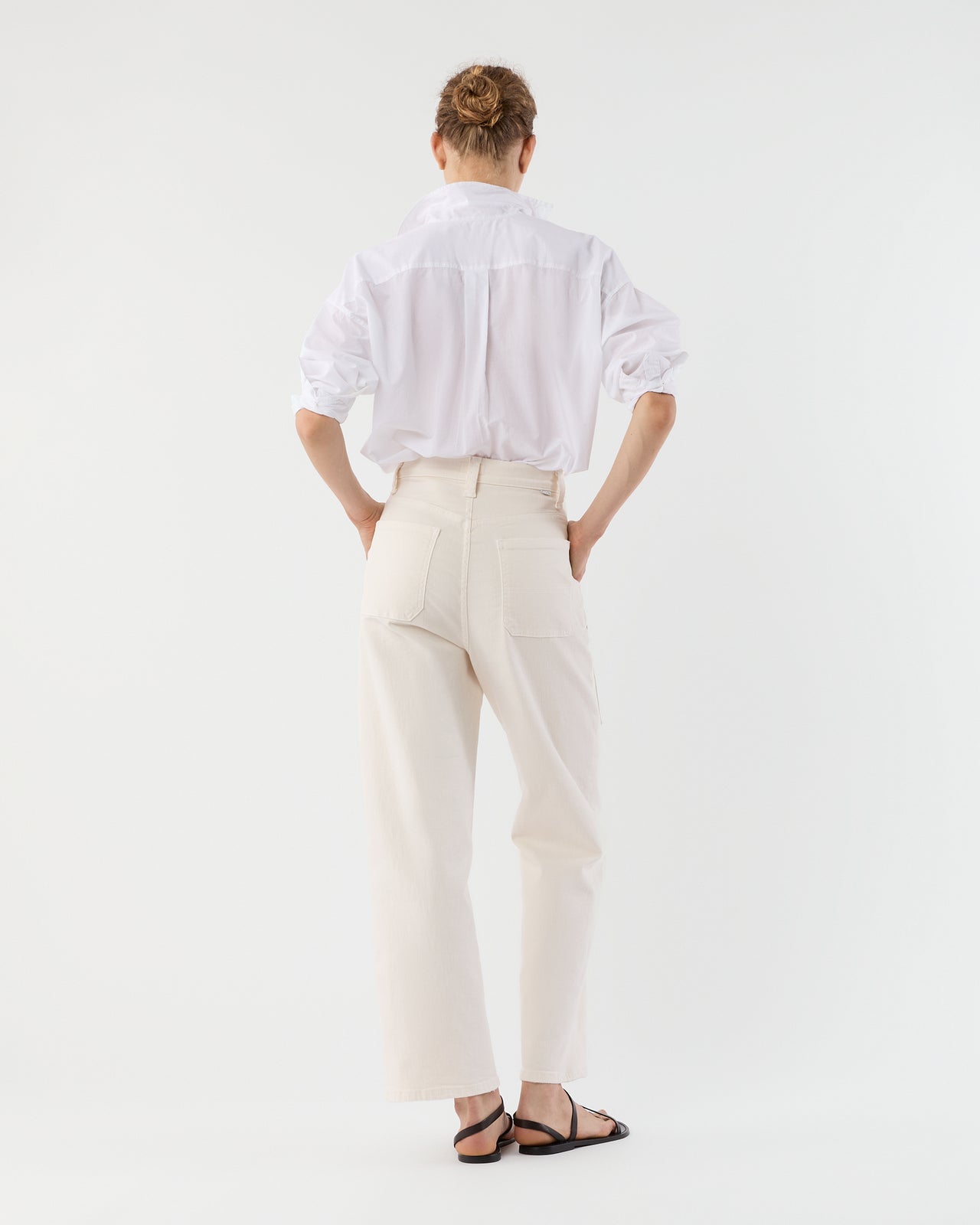 The Quartet Breaker Flood Jean in Cream Puffs