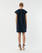 Load image into Gallery viewer, Celia Dress in Navy Paperweight Stretch Poplin
