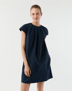 Load image into Gallery viewer, Celia Dress in Navy Paperweight Stretch Poplin
