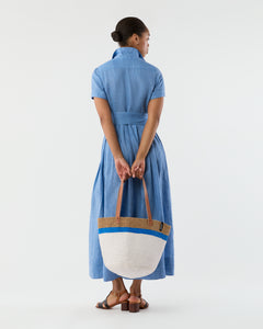 Kiondo Shopper Basket in Top Stripe Blue