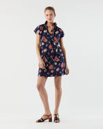 Load image into Gallery viewer, Atelier Two-Way Ruffle Dress in Navy/Multi Poppy Printed Poplin
