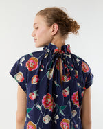 Load image into Gallery viewer, Atelier Two-Way Ruffle Dress in Navy/Multi Poppy Printed Poplin
