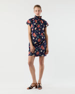 Load image into Gallery viewer, Atelier Two-Way Ruffle Dress in Navy/Multi Poppy Printed Poplin
