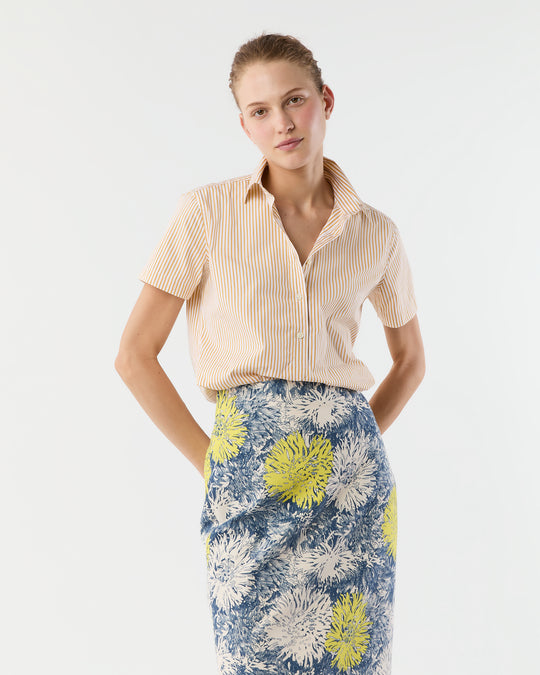 Scout Shirt in Marigold Bengal Stripe Poplin