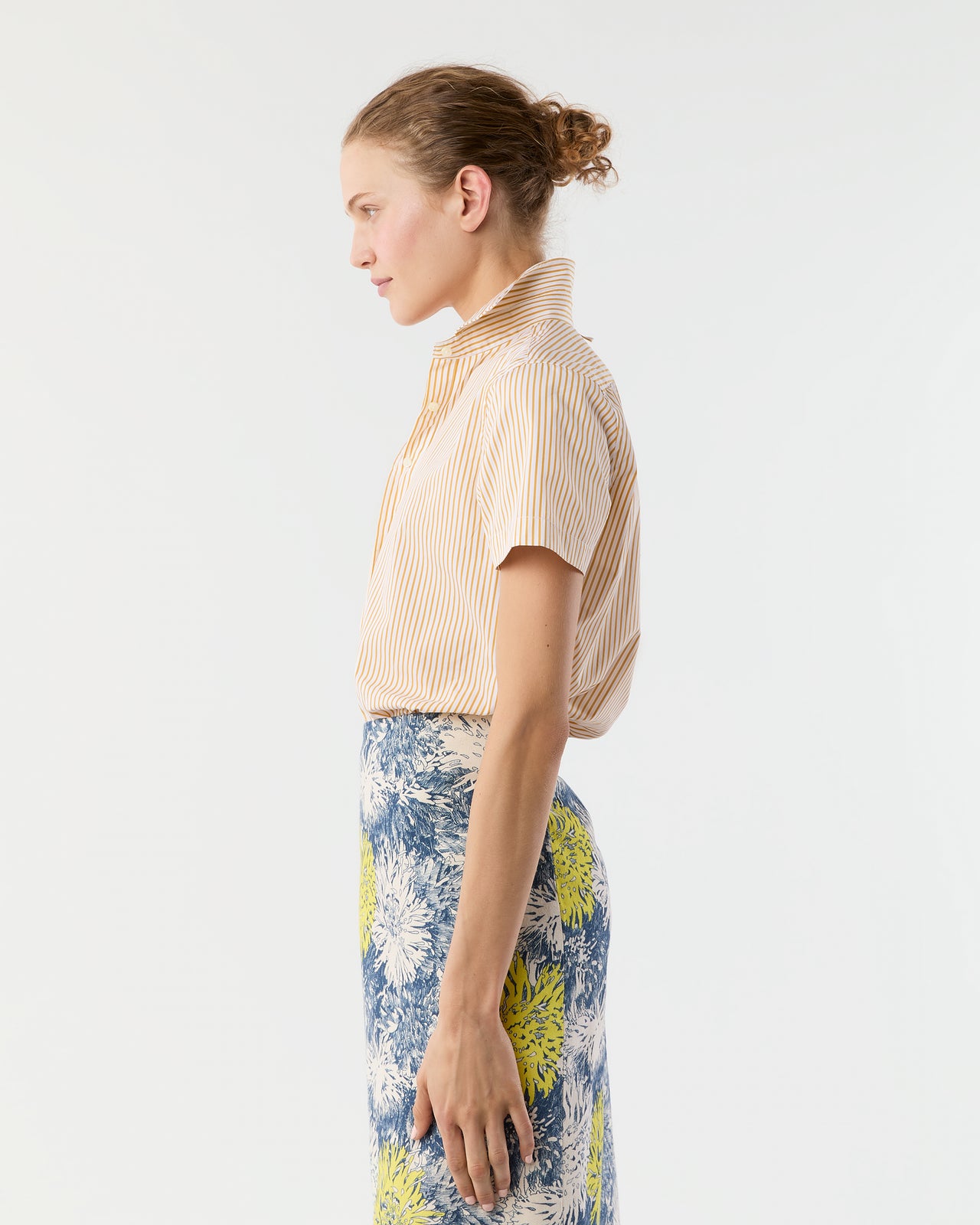 Scout Shirt in Marigold Bengal Stripe Poplin