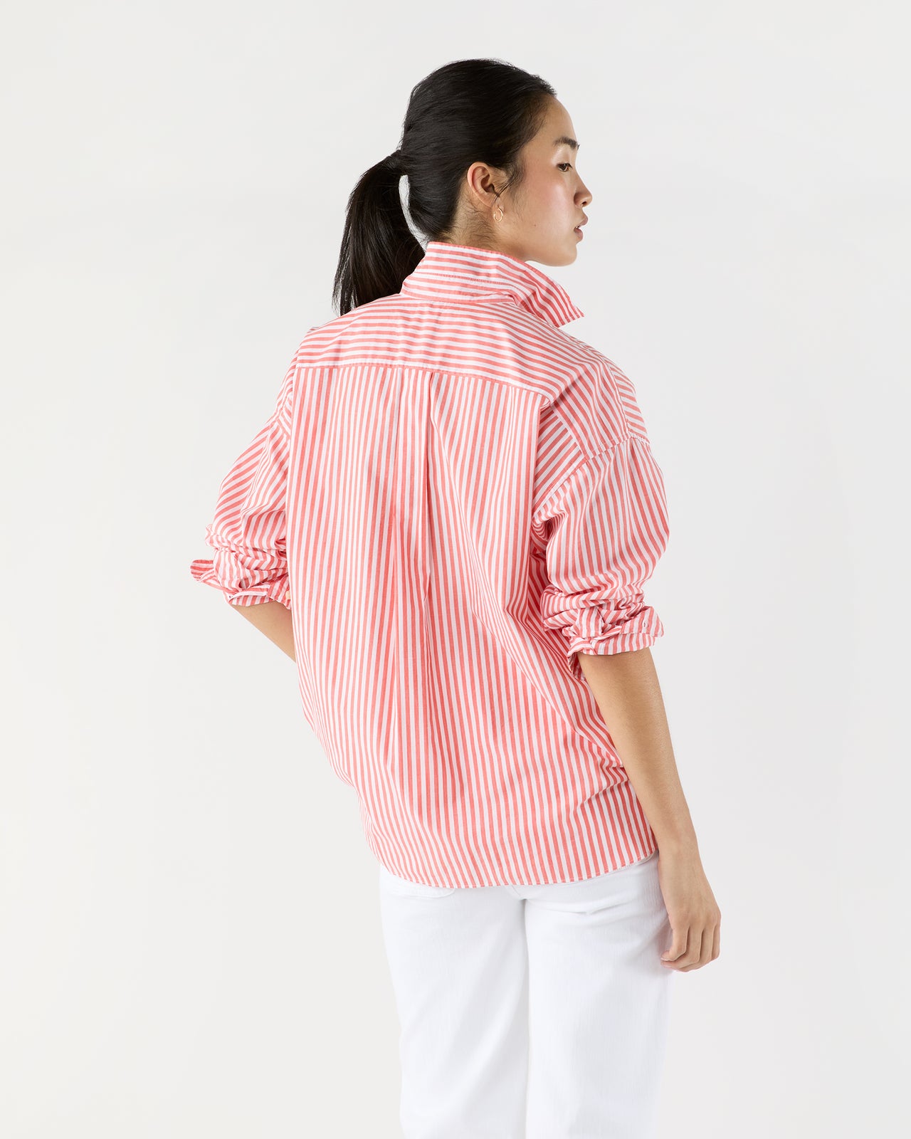 Weekender Shirt in Orange Stripe Chambray