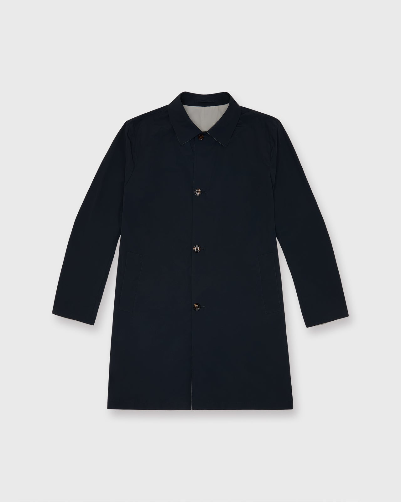 Ben Reversible Coat in Navy/Stone