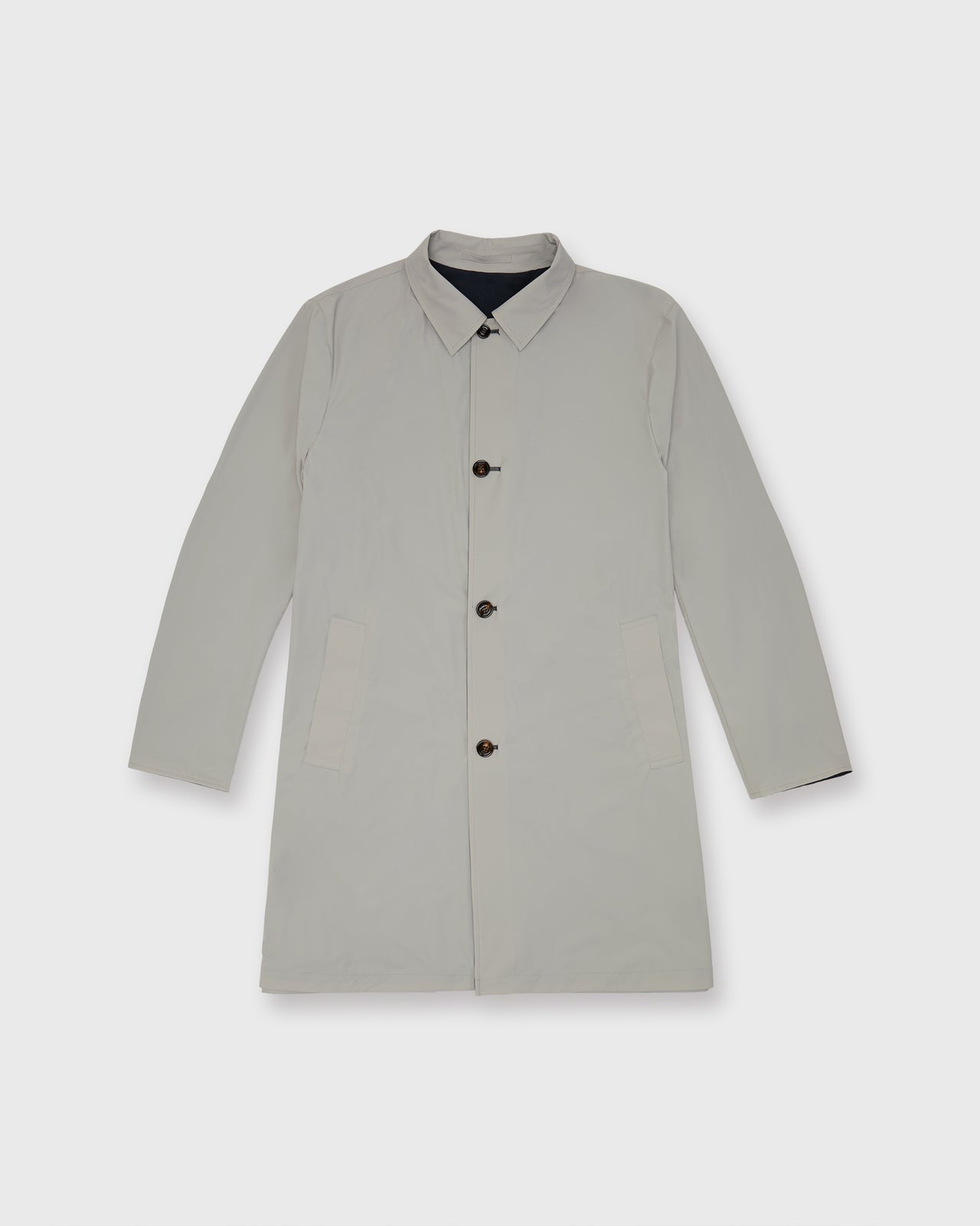 Ben Reversible Coat in Navy/Stone